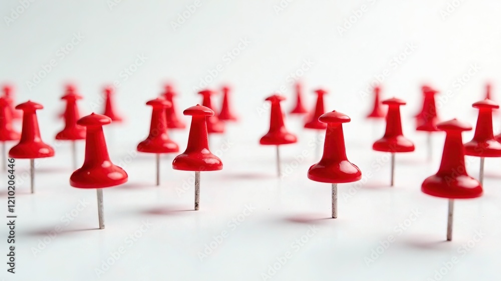 Red Pins Isolated on White - High-Quality AI Image Red Pins Isolated on White - High-Quality AI Image