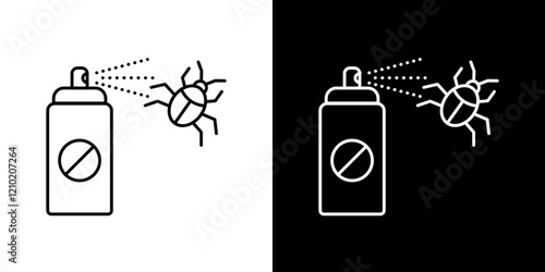 Insecticide vector icon in thin line style