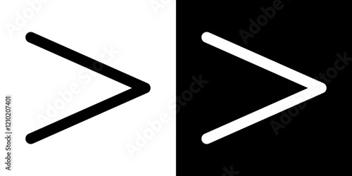 Is greater than vector icon in thin line style