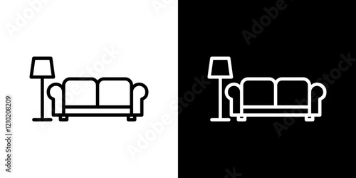 Living room vector icon in thin line style
