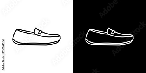 Loafer shoes vector icon in thin line style