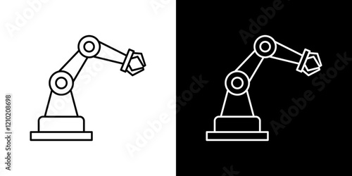 Mechanical arm vector icon in thin line style