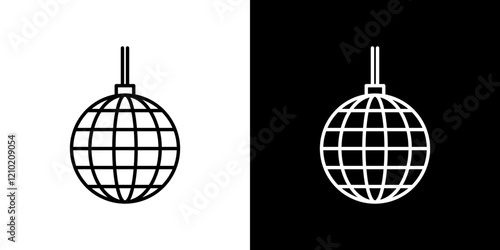 Mirror ball vector icon in thin line style