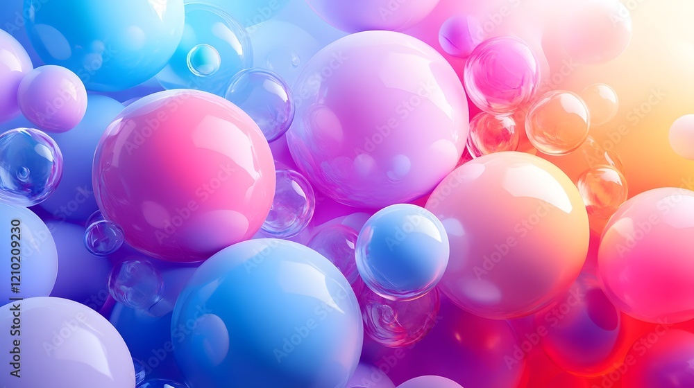 Bright and soft gradient balloons with dynamic patterns floating in a whimsical cheerful party design Bright and soft gradient balloons with dynamic patterns floating in a whimsical cheerful party design