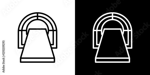 MRI scanner vector icon in thin line style