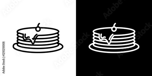 Pancake vector icon in thin line style