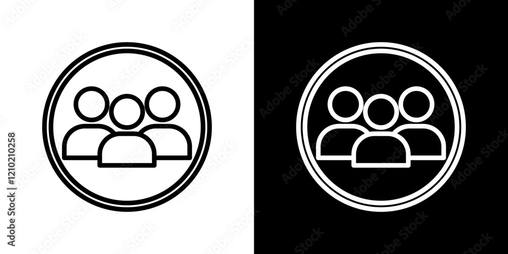 People vector icon in thin line style People vector icon in thin line style