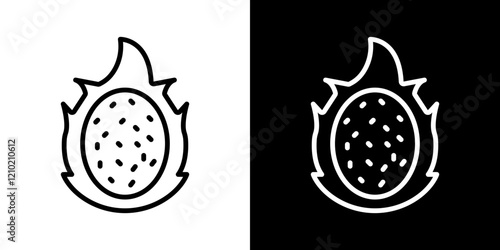 Pitaya vector icon in thin line style