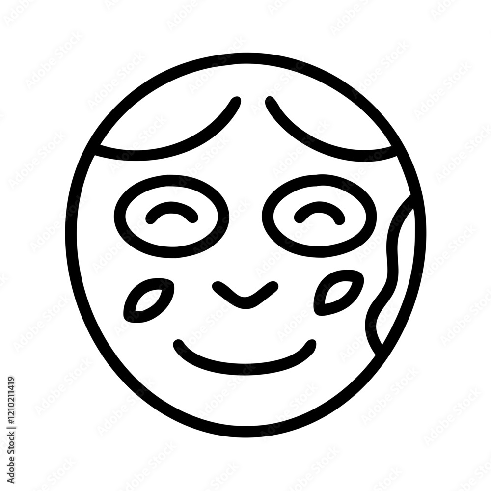 Fototapeta premium face paint icon, face paint line art - simple line art of face paint, perfect for face paint logos and icons