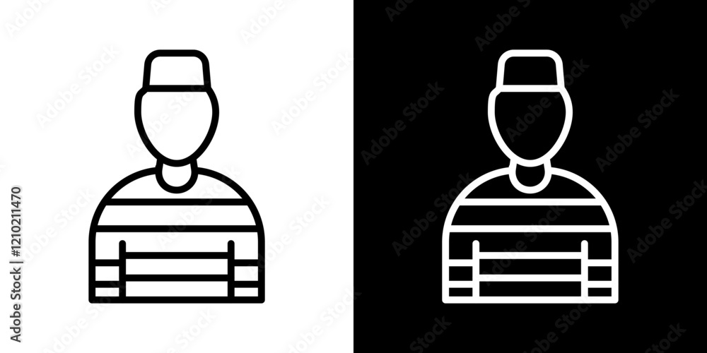 Prisoner vector icon in thin line style Prisoner vector icon in thin line style