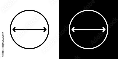Radius vector icon in thin line style