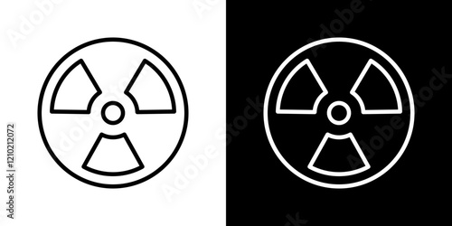 Radioactive vector icon in thin line style