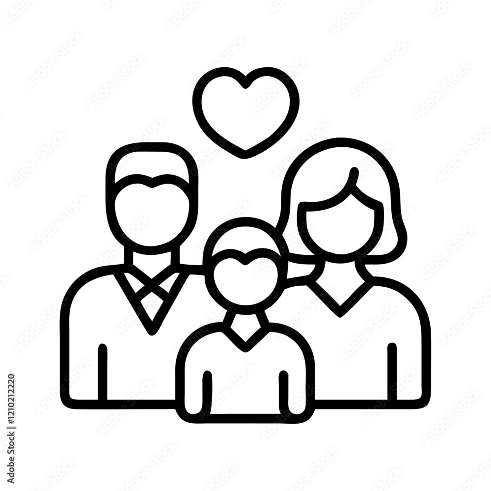 family icon, family line art - simple line art of family, perfect for family logos and icons family icon, family line art - simple line art of family, perfect for family logos and icons