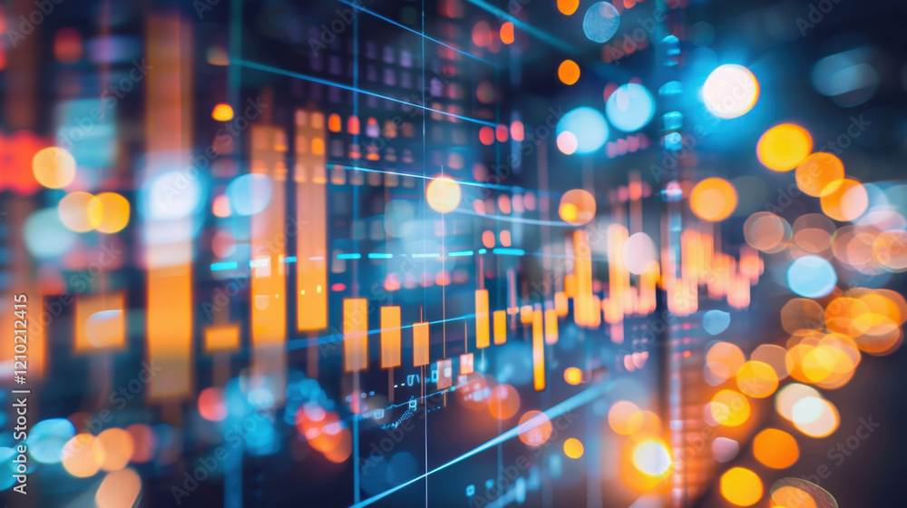 Digital data visualization with vibrant colors and blurred lights Digital data visualization with vibrant colors and blurred lights