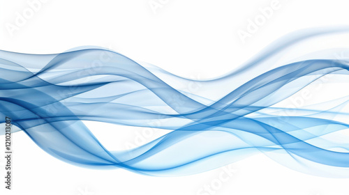 Wallpaper Mural Flowing blue waves on white background create serene and calming effect. Ideal for backgrounds or abstract designs Torontodigital.ca