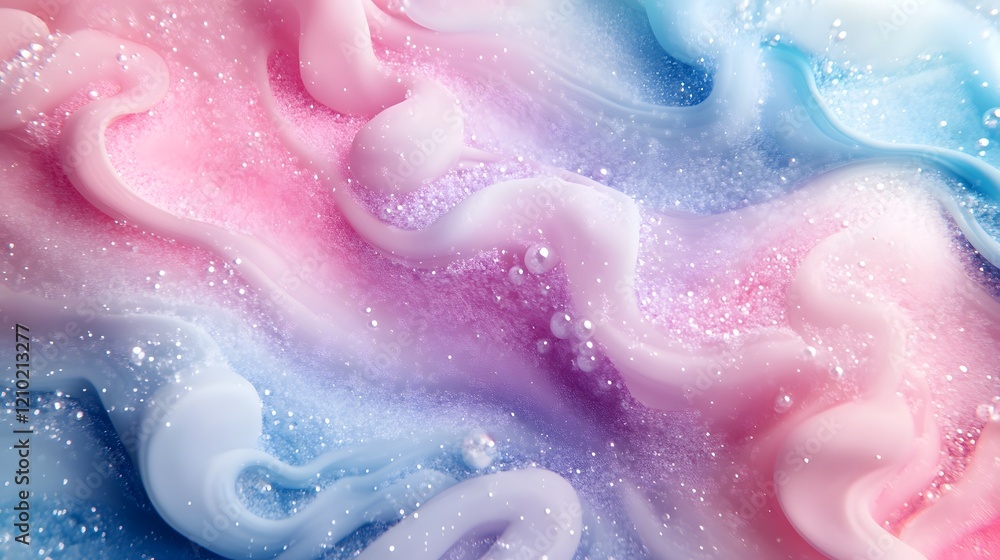 Obraz premium Enchanting Pastel Gradient Fantasy Design with Soft Fluffy Textures A dreamlike whimsical digital artwork featuring a harmonious blend of pastel colors delicate gradients and youthful