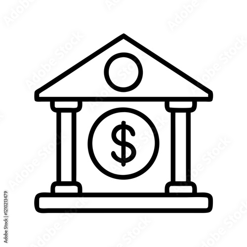 federal reserve icon, federal reserve line art - simple line art of federal reserve, perfect for federal reserve logos and icons