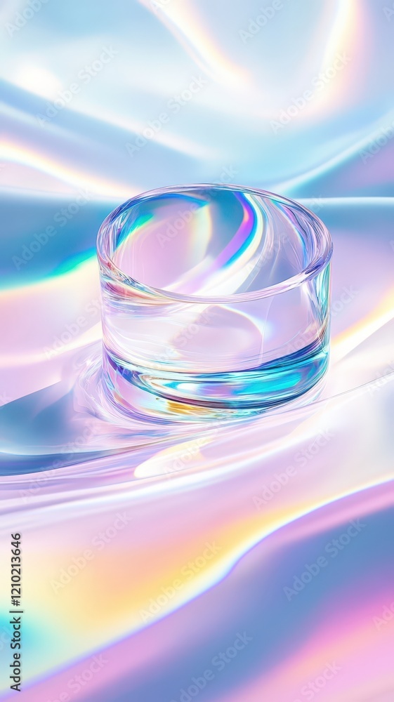 Iridescent pastel holographic background pink and blue surface gleaming, reflecting droplets soft light with scattered water droplets. Vertical format Iridescent pastel holographic background pink and blue surface gleaming, reflecting droplets soft light with scattered water droplets. Vertical format