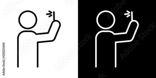 Selfie vector icon in thin line style