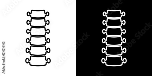 Spinal column vector icon in thin line style