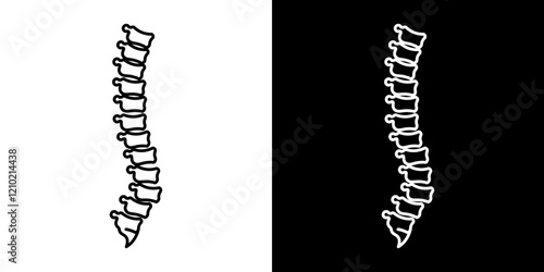 Spine Bone vector icon in thin line style