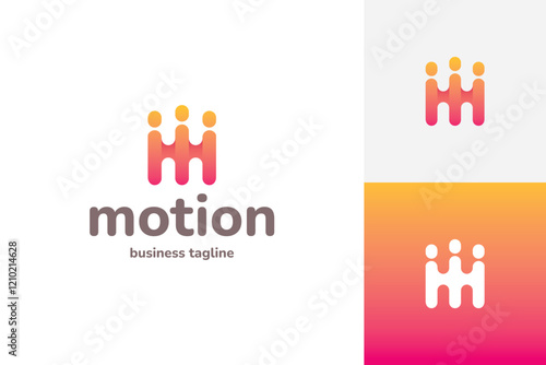 drop motion m letter logo vector