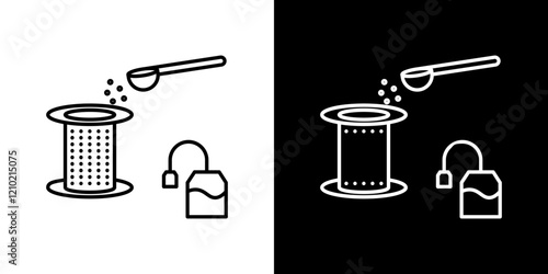 Tea infuser vector icon in thin line style