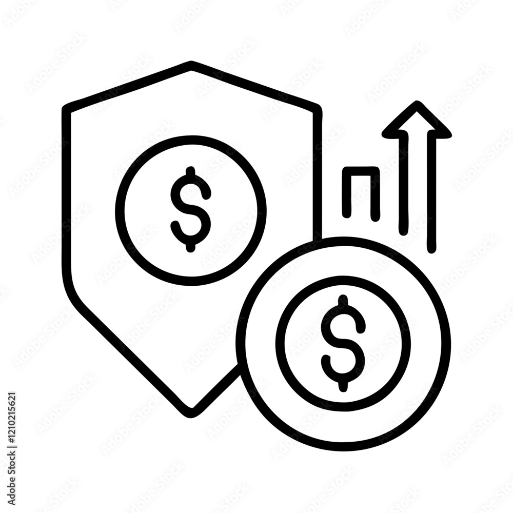 financial stability icon, financial stability line art - simple line art of financial stability, perfect for financial stability logos and icons financial stability icon, financial stability line art - simple line art of financial stability, perfect for financial stability logos and icons