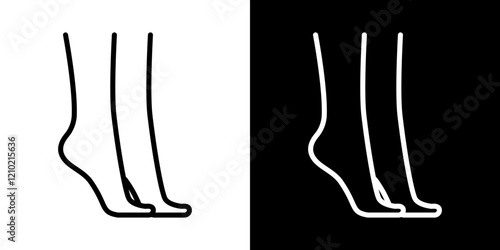 Tiptoe feet vector icon in thin line style