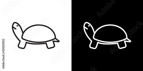 Tortoise icons vector pack in black and blue colors