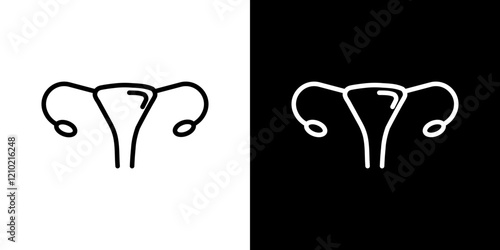 Uterus vector icon in thin line style