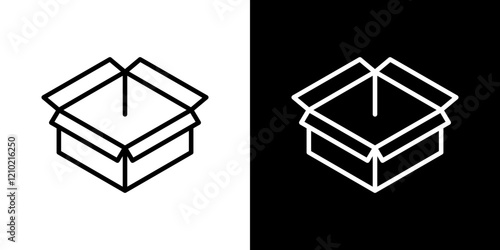 Unpacking vector icon in thin line style