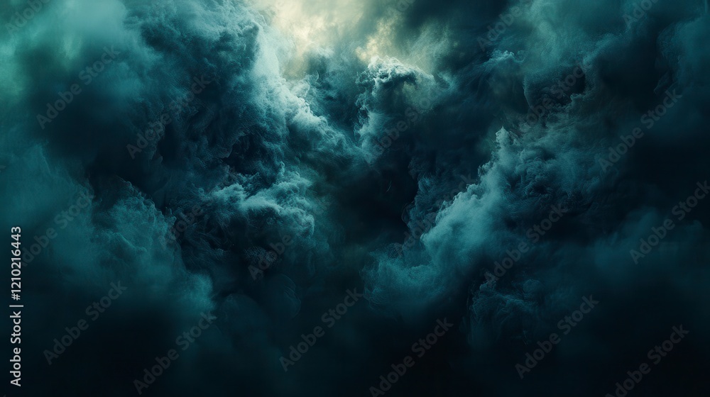 Dramatic Dark Teal Storm Cloudscape Moody Atmospheric Background Texture Dramatic Dark Teal Storm Cloudscape Moody Atmospheric Background Texture