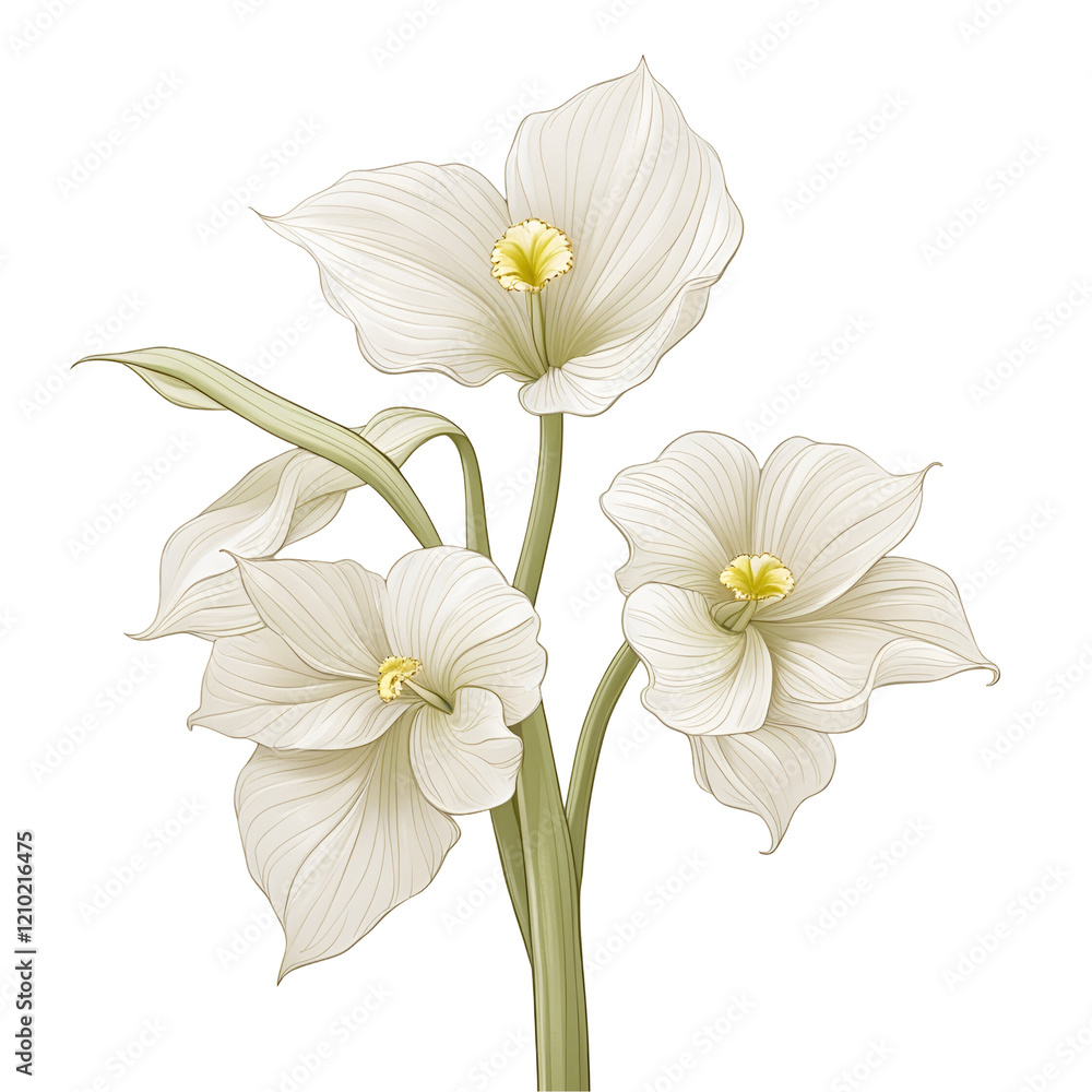 Fototapeta premium Pothos Epipremnum aureum flower PNG isolated on transparent background with lush green leaves 