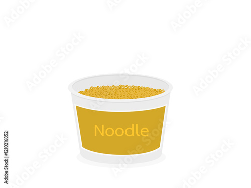 Instant noodles on a white background.