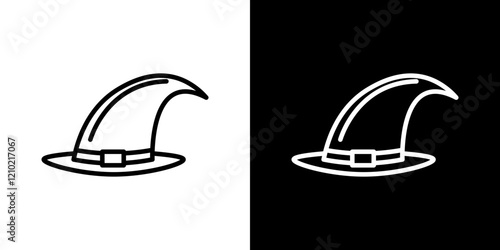 Witch hat vector icon in thin line style