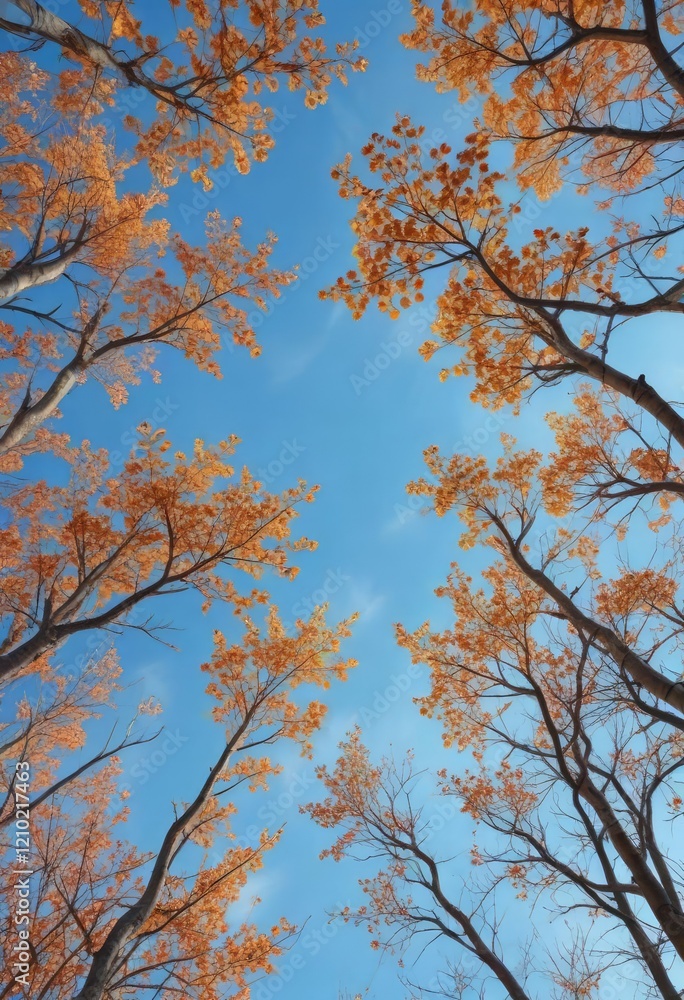 Bare Basswood tree branches against a clear blue sky , tree limbs, deciduous, tree twigs Bare Basswood tree branches against a clear blue sky , tree limbs, deciduous, tree twigs