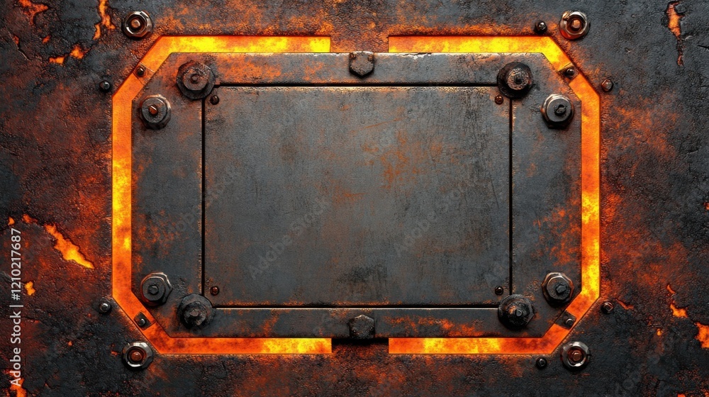 Rusted metal surface illuminated by deep amber glow creates a striking industrial aesthetic Rusted metal surface illuminated by deep amber glow creates a striking industrial aesthetic