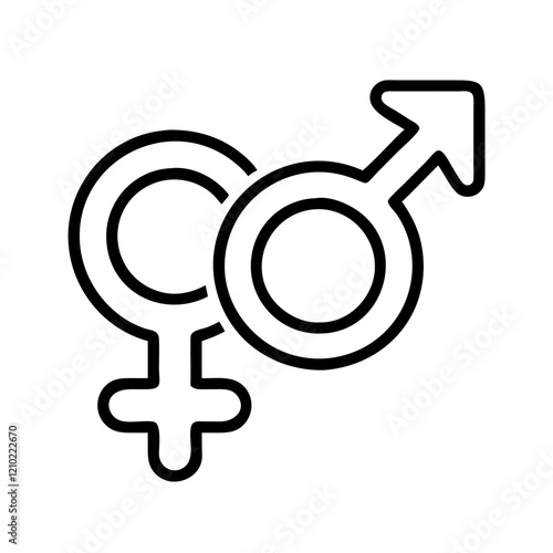 gender equality icon, gender equality line art - simple line art of gender equality, perfect for gender equality logos and icons