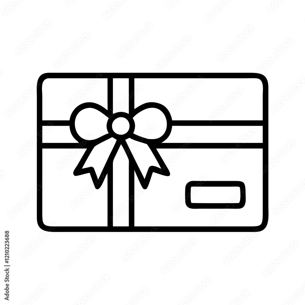 gift card icon, gift card line art - simple line art of gift card, perfect for gift card logos and icons gift card icon, gift card line art - simple line art of gift card, perfect for gift card logos and icons