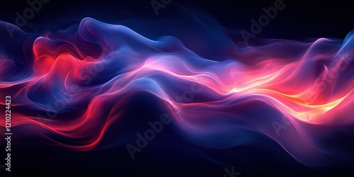 Wallpaper Mural Vibrant abstract waves of color create a mesmerizing display of light and movement in a dark setting Torontodigital.ca