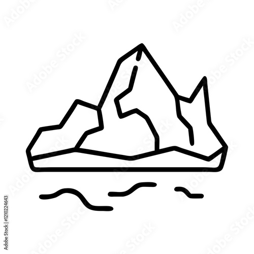 glacier icon, glacier line art - simple line art of glacier, perfect for glacier logos and icons