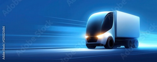 Futuristic truck revolutionizing cargo handling urban delivery digital art tech-inspired dynamic angle innovation in transport