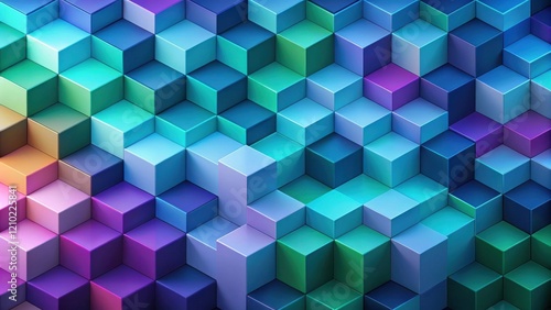 Abstract Colorful Cube Pattern Background A Seamless Texture of Vivid Hues and Geometric Shapes