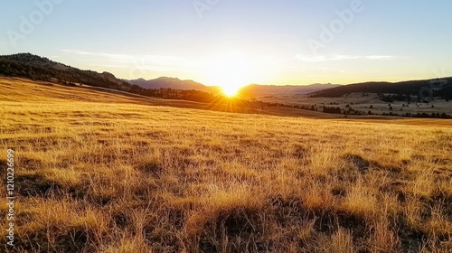 Wallpaper Mural Golden Sunset over Rolling Hills Torontodigital.ca