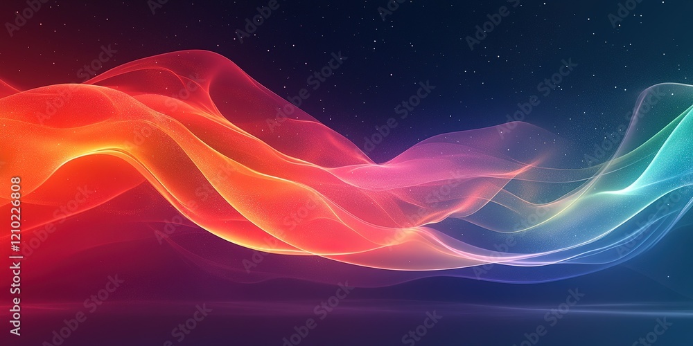 Obraz premium Colorful abstract waves create a vibrant visual experience in a dark setting