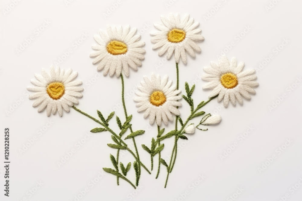 Fototapeta premium Daisy embroidery flower plant