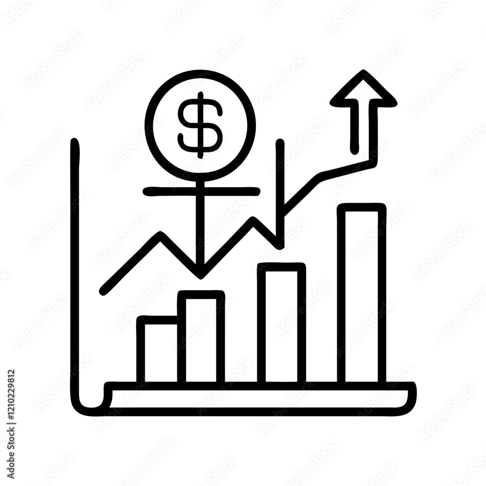 growth stocks icon, growth stocks line art - simple line art of growth stocks, perfect for growth stocks logos and icons