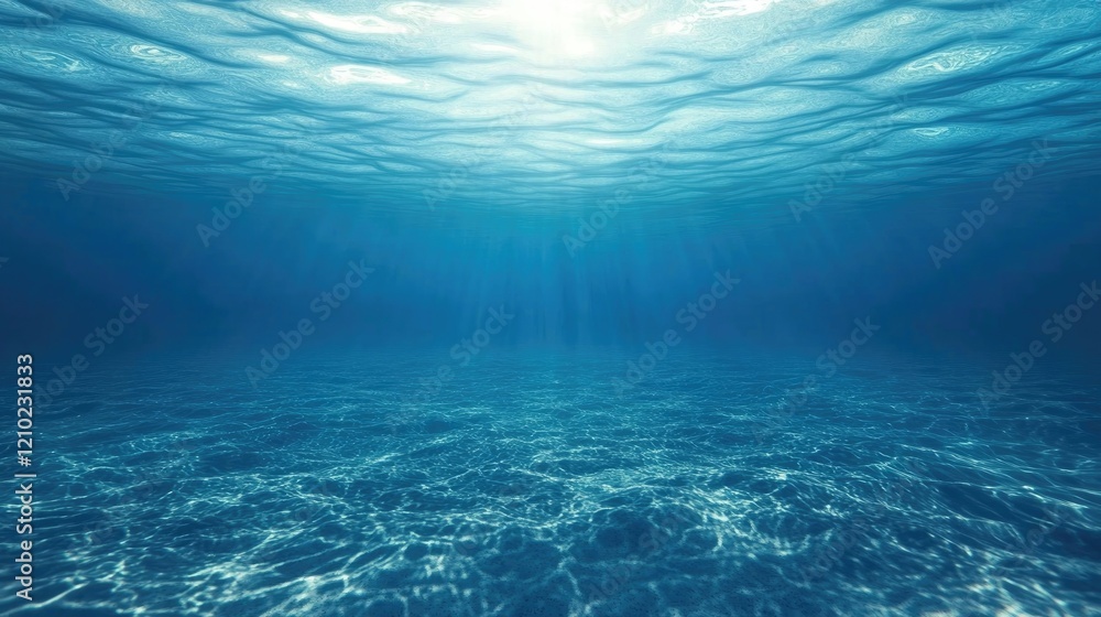 Fototapeta premium Subtle gradient of calm ocean water in varying blue tones, creating a soothing background.