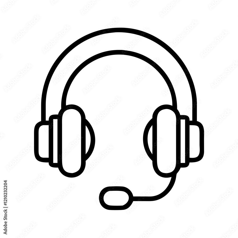 headphones icon, headphones line art - simple line art of headphones, perfect for headphones logos and icons headphones icon, headphones line art - simple line art of headphones, perfect for headphones logos and icons